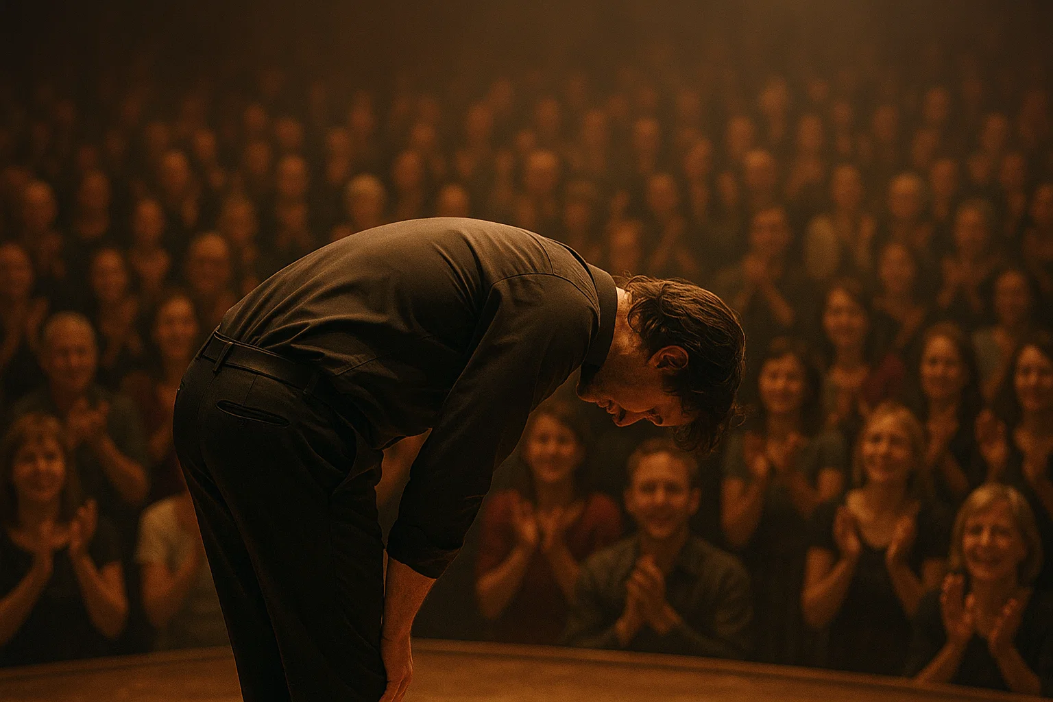 Artist verbeugt sich und schafft Connection mit dem Publikum